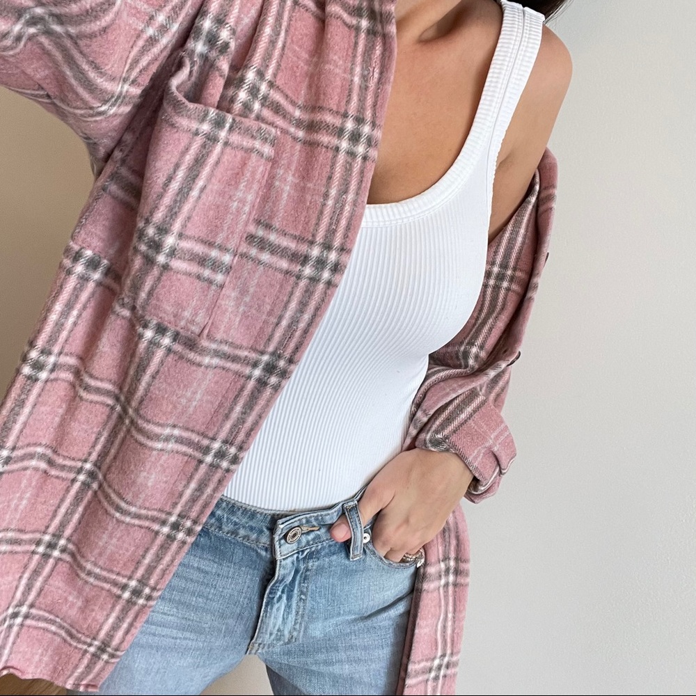 Pink Plaid Button Down Shirt - Picture 5 of 13